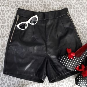 Vixen by Micheline Pitt Vegan Leather Shorts